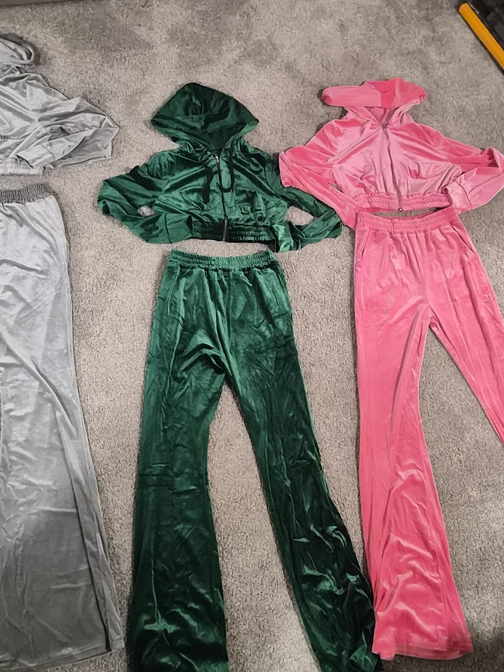 Velvet Two-Piece Hoodie Set - Different Sizes and Colors